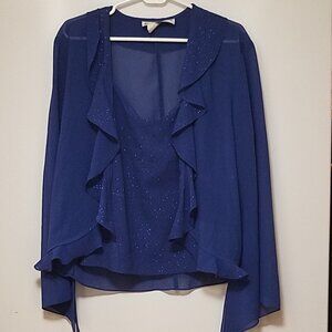 Formal tank with sheer cover shirt